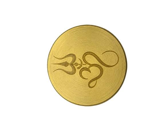 Om Calligraphic Brass Puja Coin